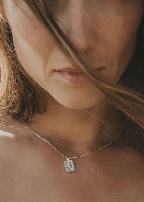Fin Charm Necklace in Sterling Silver