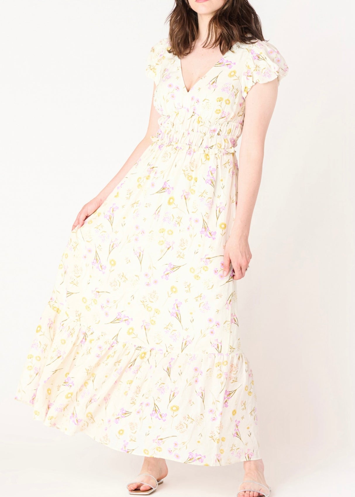 Bubble Sleeve Maxi Dress
