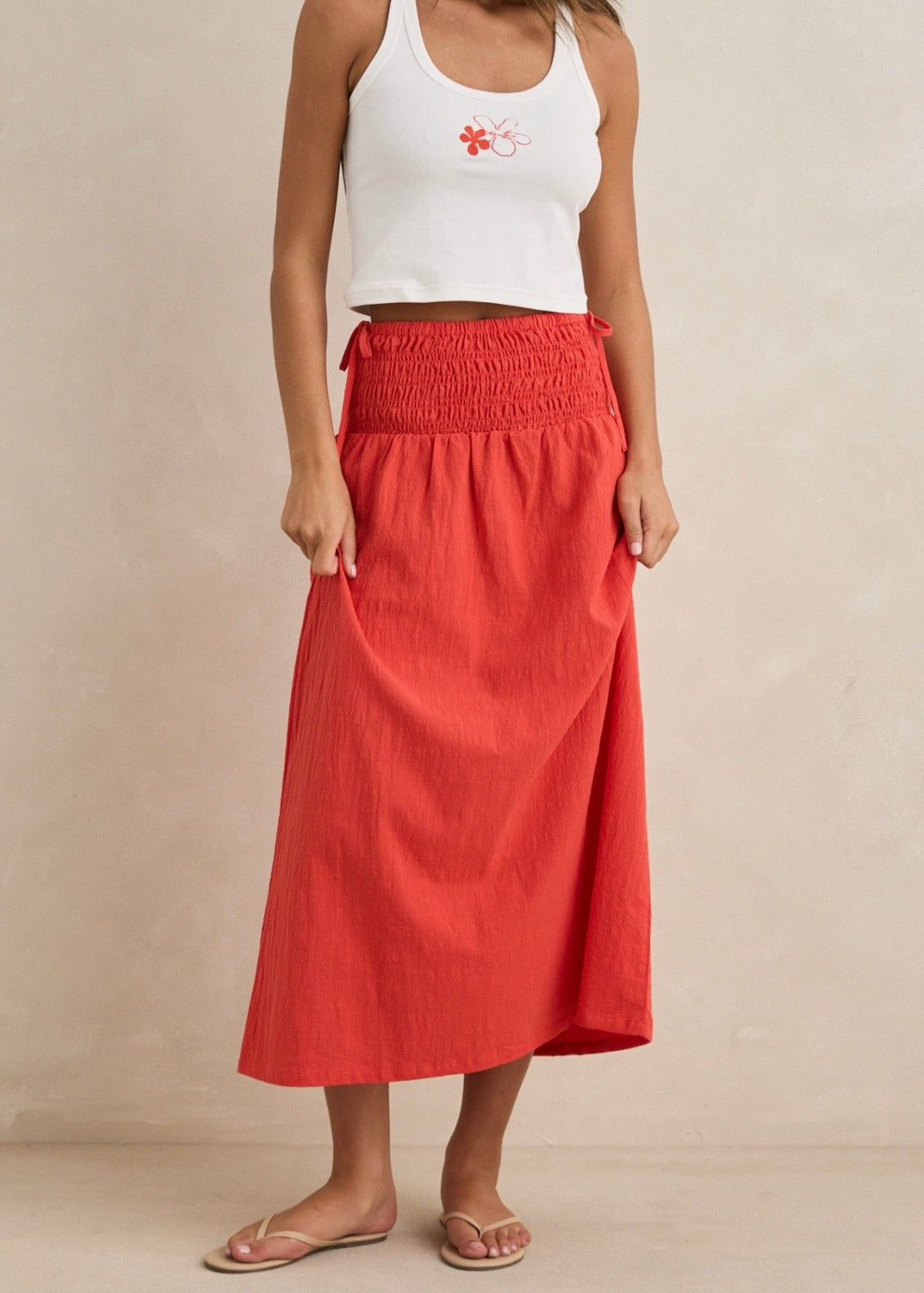 Alana Tie Side Maxi Skirt