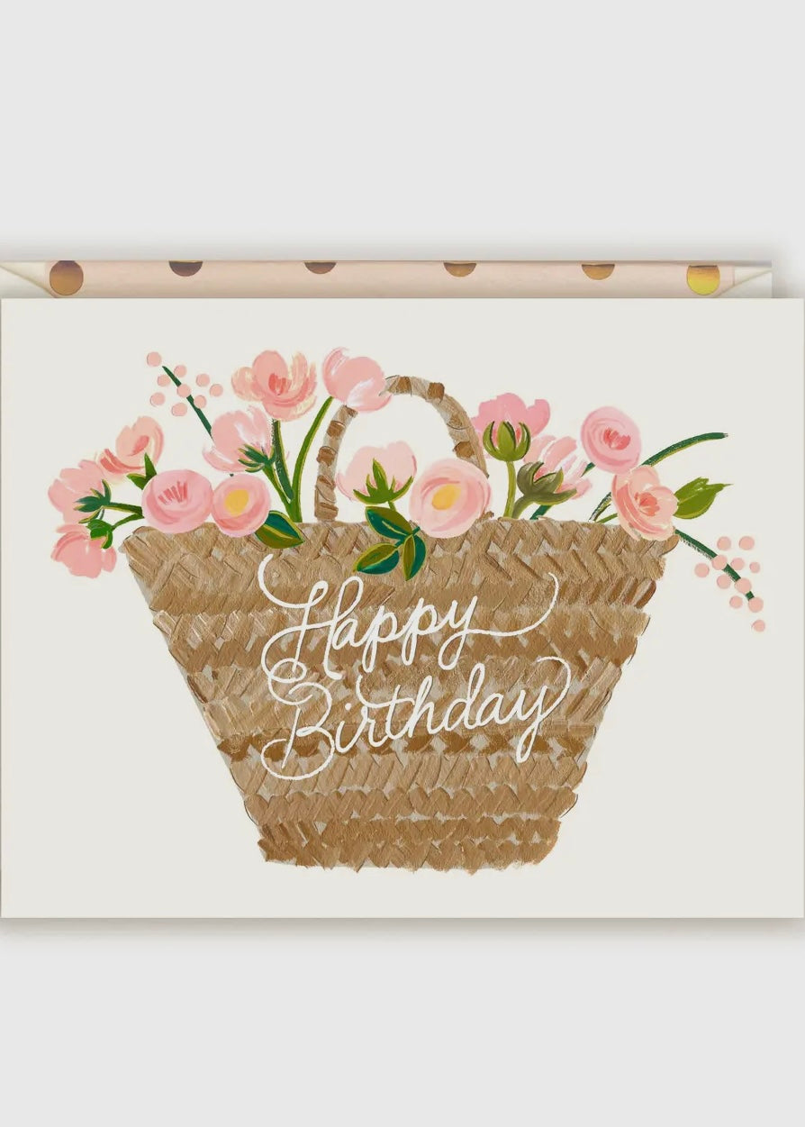Basket with Flowers Card
