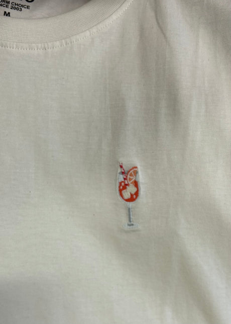 Embroidered Cocktail Artwork T-Shirt