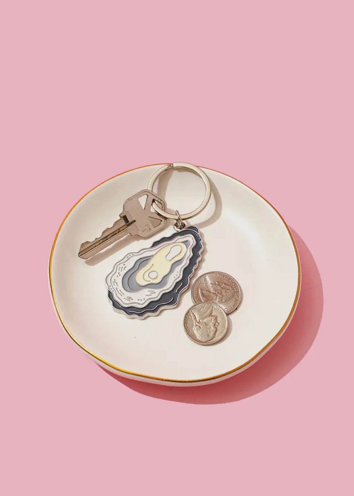 Oyster Enamel Keychain Bag Charm