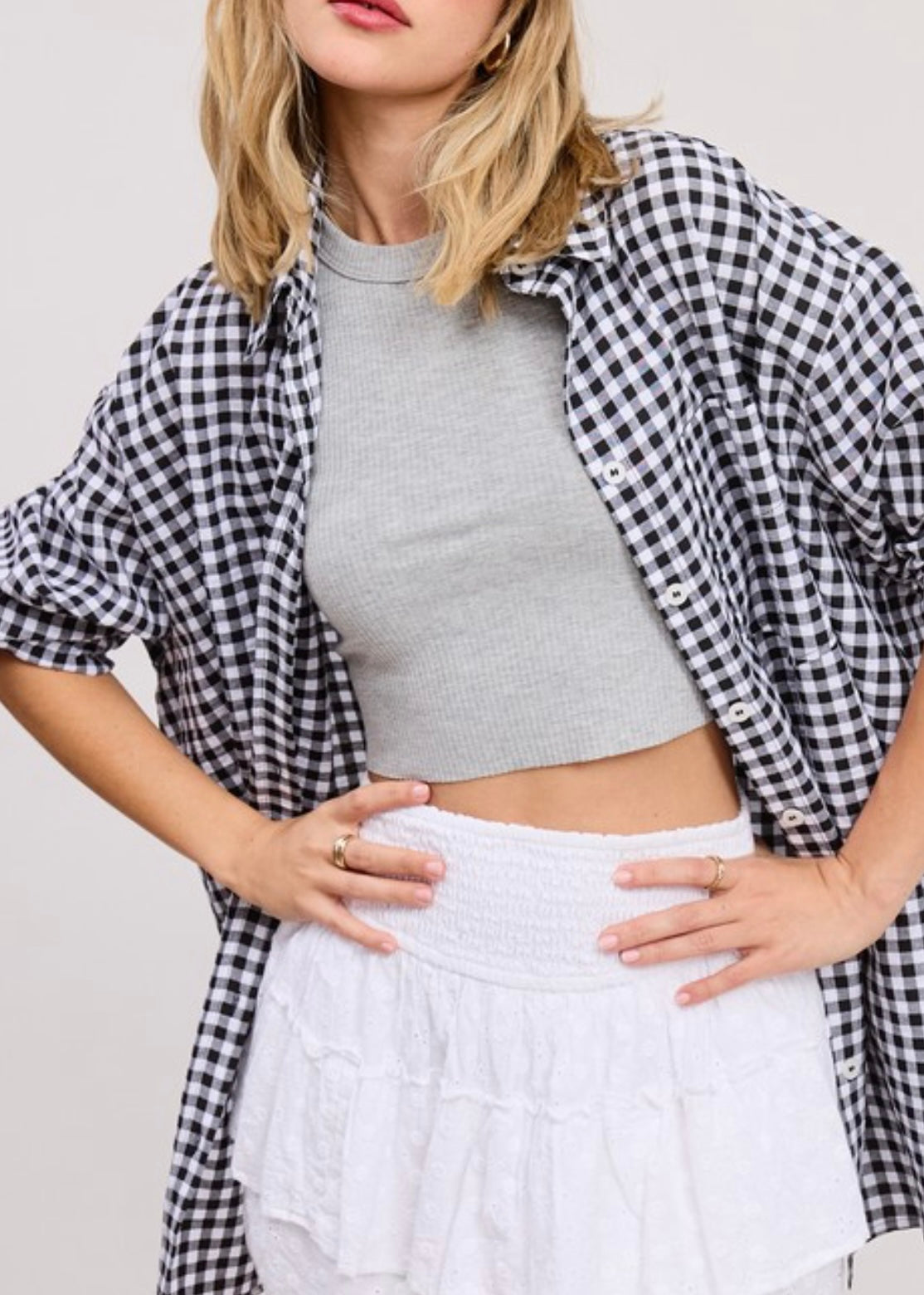 *Pre-order mid sept Aviana Gingham Blouse