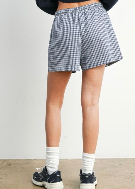 Lila Check Shorts