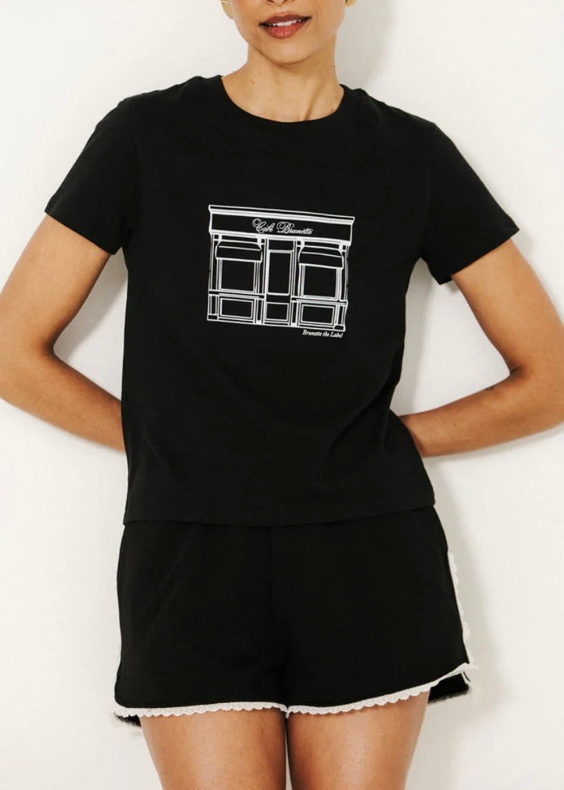 Cafe Brunette Paris Tee