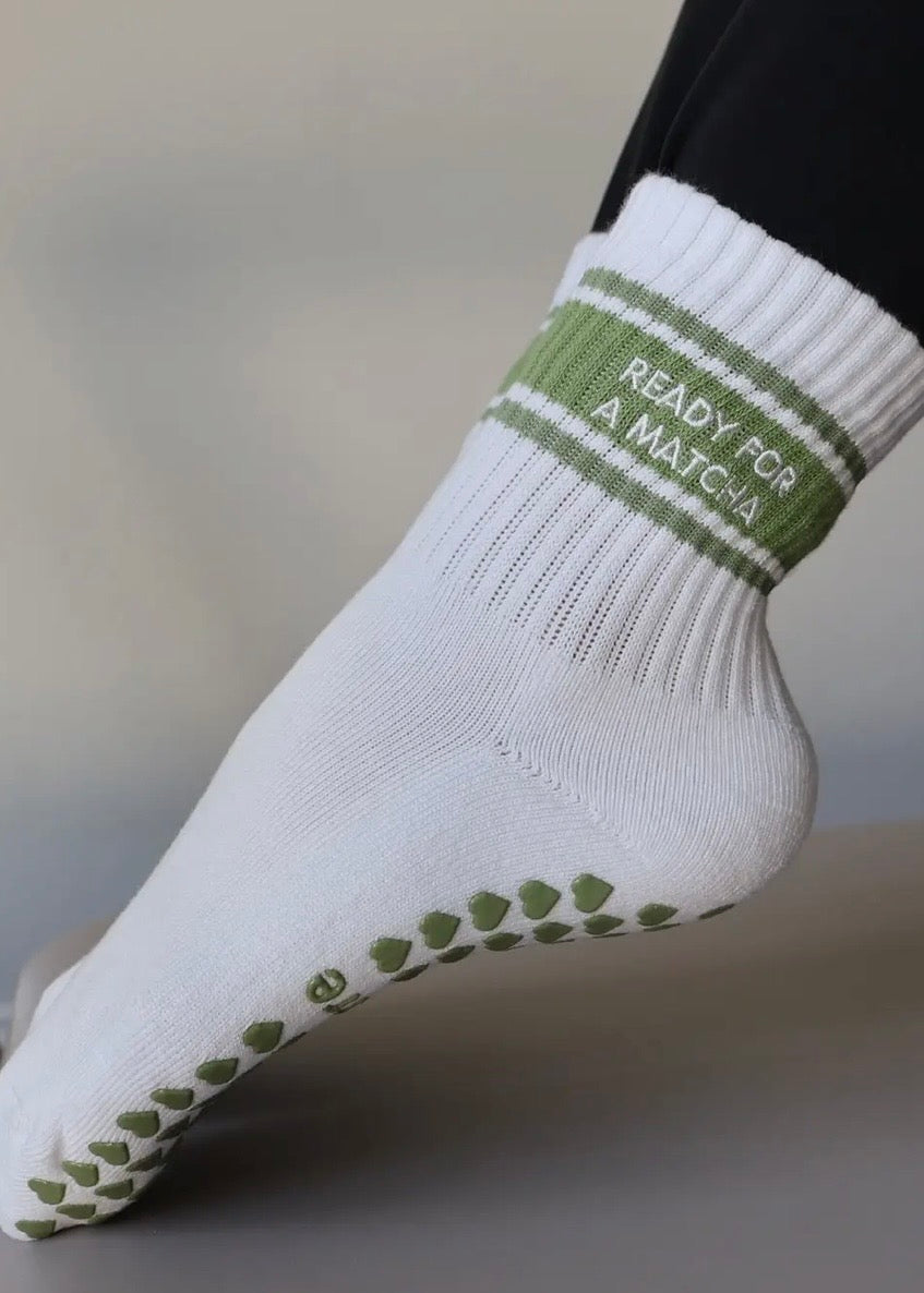 Ready For A Matcha Grip Socks