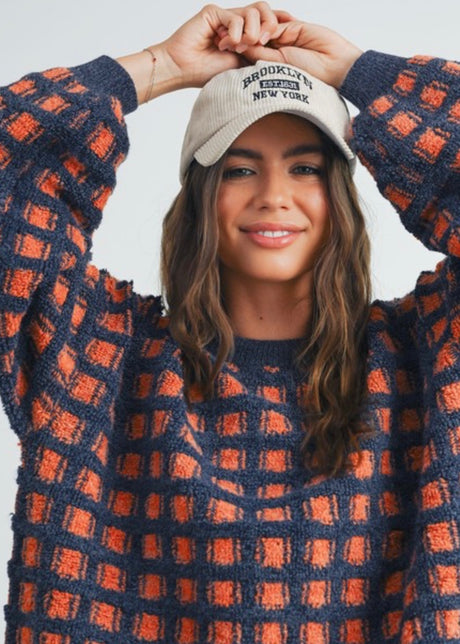 Allison Check Oversized Sweater
