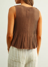 Mocha Pleated Top
