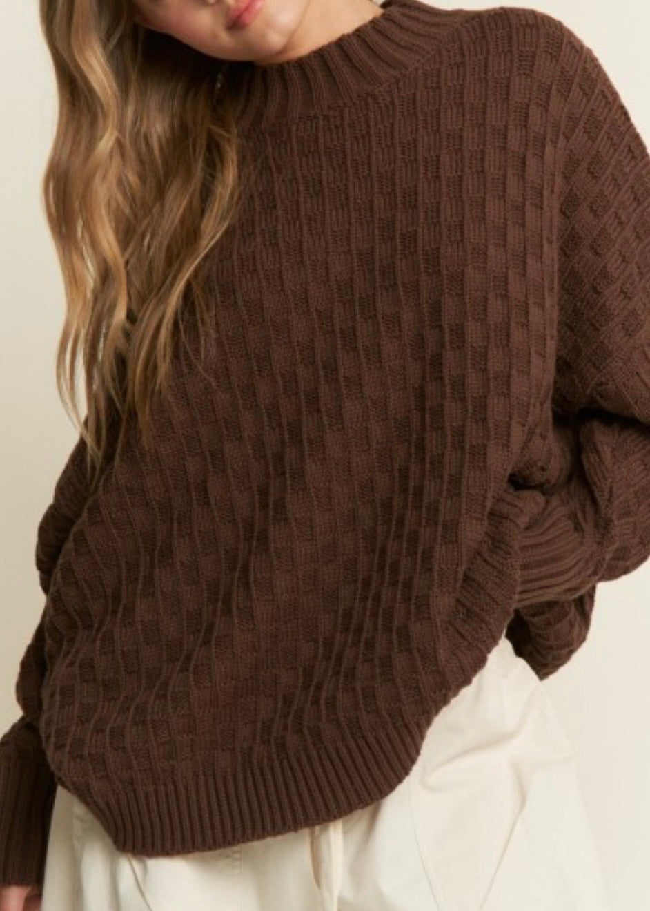 Amelia Oversized Check Sweater