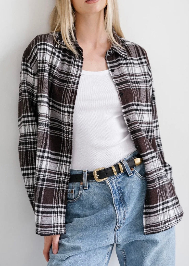 Oversized Plaid Button Up
