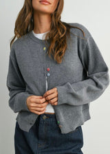 Colored Button Cardigan