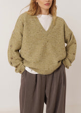 Button-Sleeved Sweater