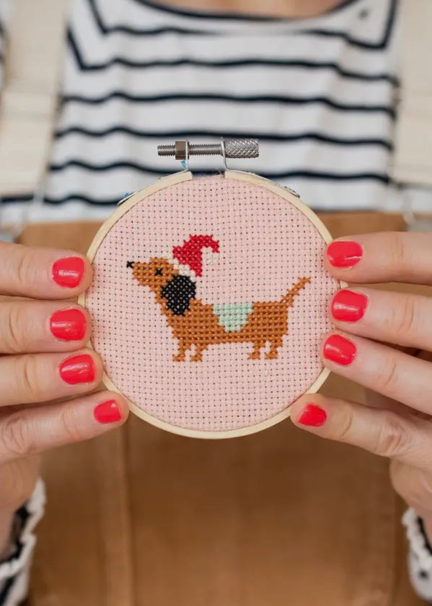 Christmas Dachshund Cross Stitch Kit