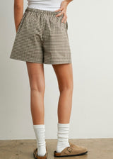 Lila Check Shorts