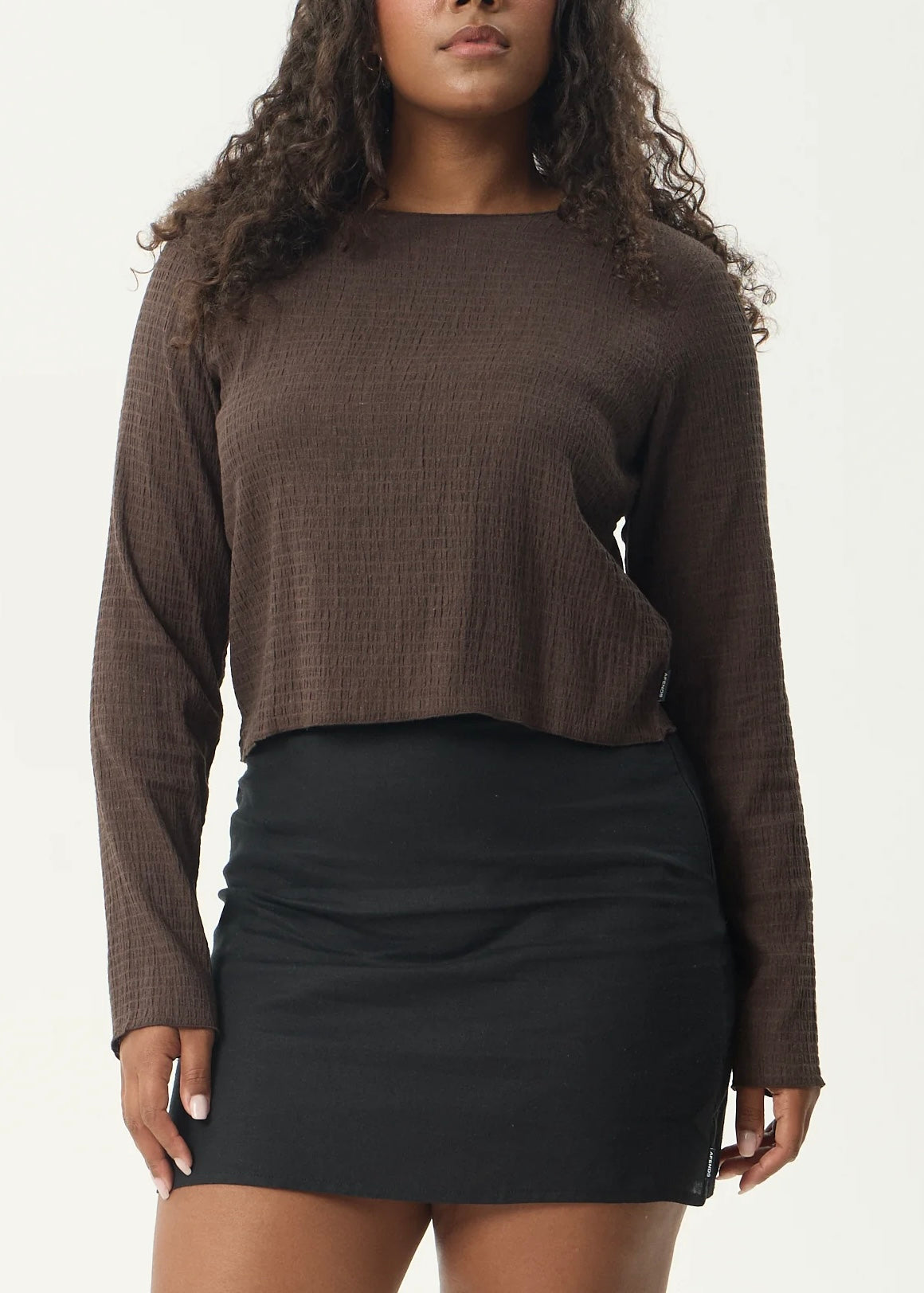 Focus Seersucker Long Sleeve Top