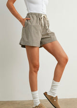 Lila Check Shorts