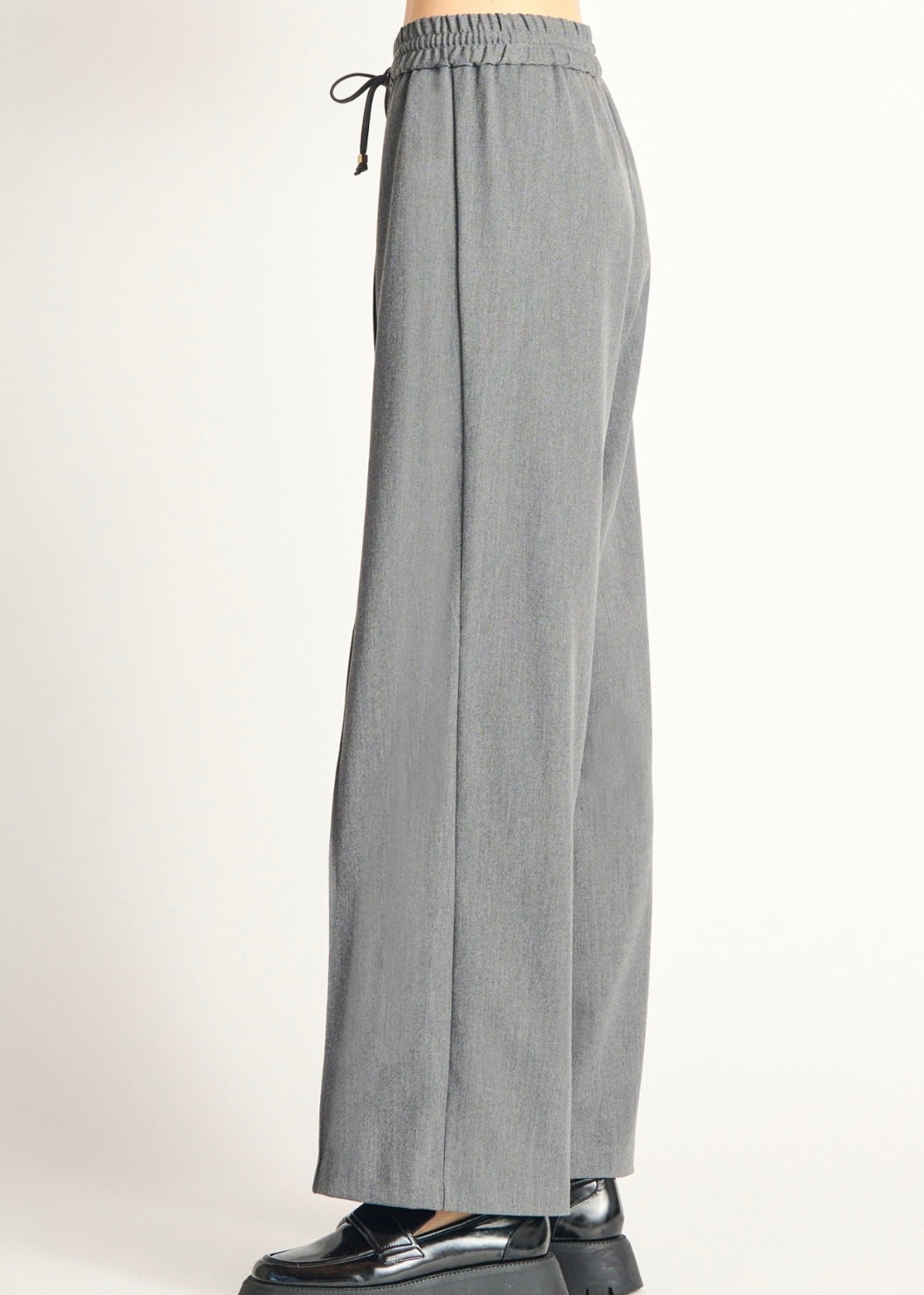 Sandy Elastic Waist Trouser in Grey Mix