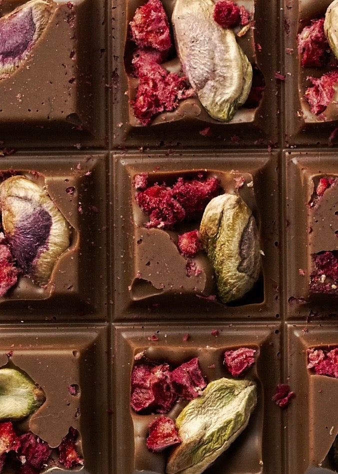 Dark Chocolate Raspberry Pistachio Peekaboo Bar