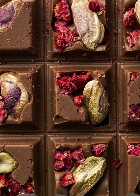 Dark Chocolate Raspberry Pistachio Peekaboo Bar