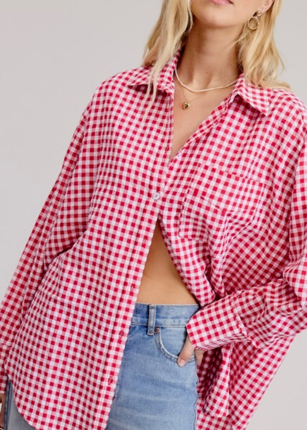 *Pre-order mid sept Aviana Gingham Blouse