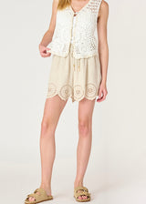 Eyelet Pull-On Shorts