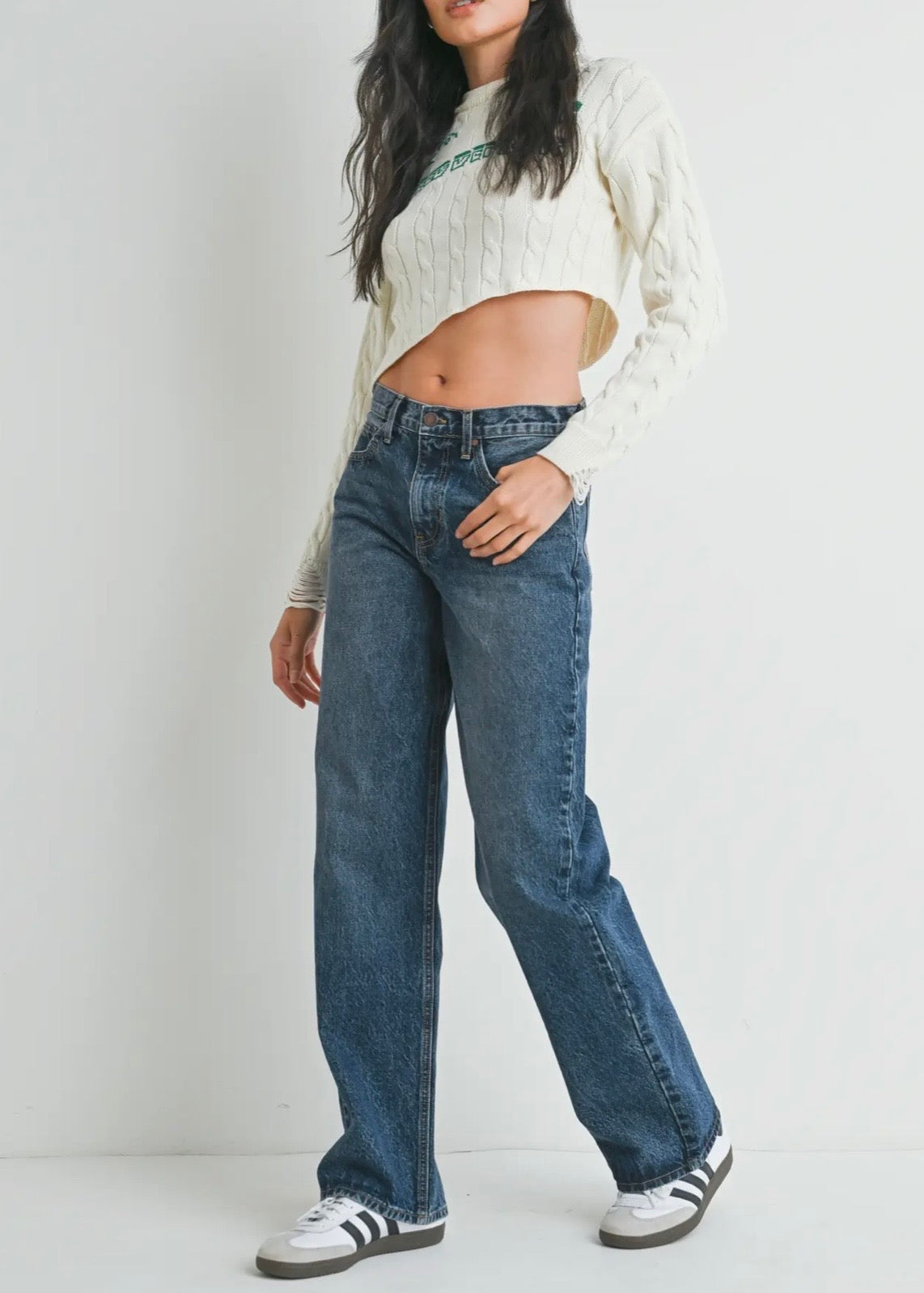 Classic Full Length Relaxed Straight Dark Denim