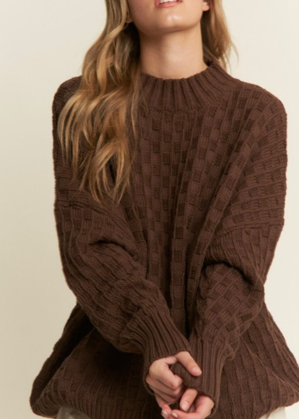 Amelia Oversized Check Sweater