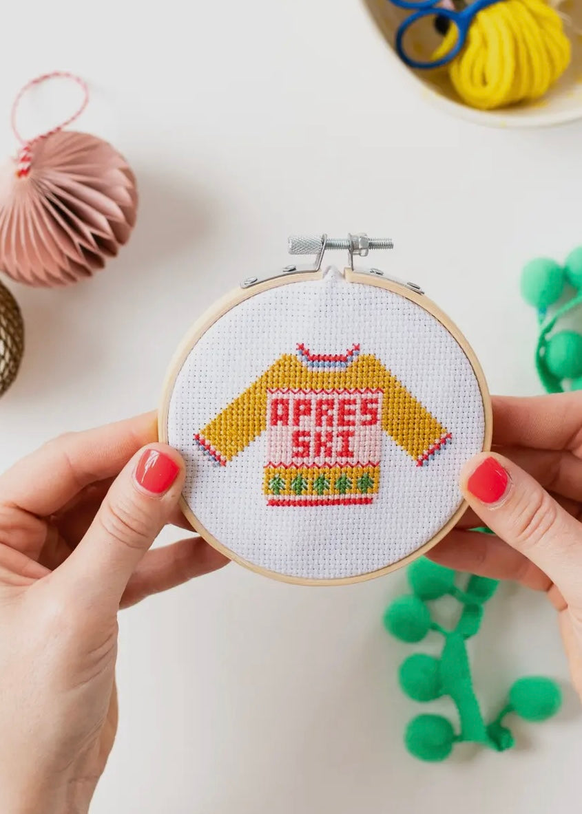 Apres Ski Christmas Sweater Cross Stitch Kit