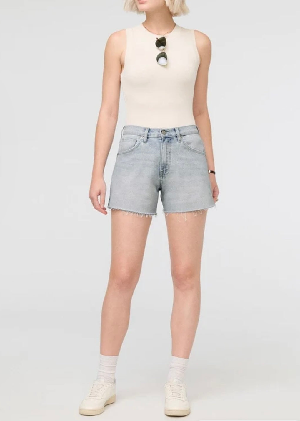Midweight Denim High Rise Short