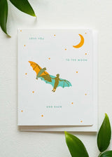 Bats Moon & Back | Letterpress Card