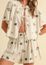 Floral Linen Blend Shorts