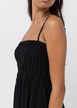 Classic Shirred Midi Dress