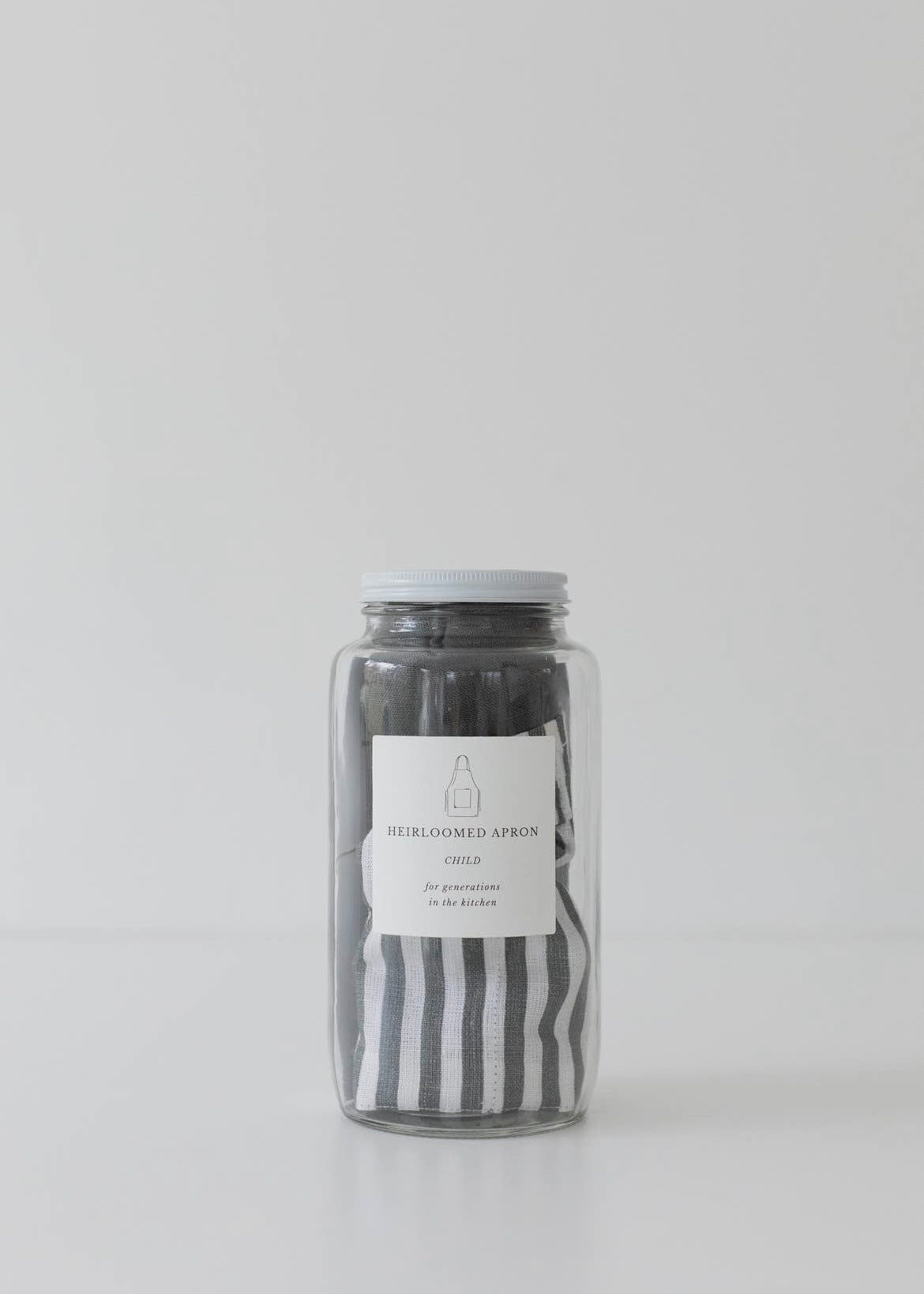 Keepsake Jar Linen Bistro Apron in Pewter