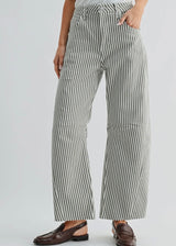 Stripe Barrel Jean w/ Seams