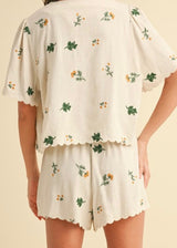 Floral Linen Blend Shorts
