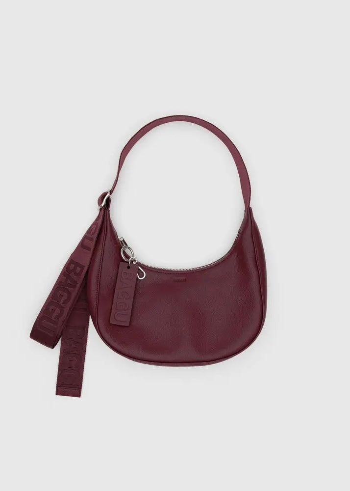 Small Recycled Leather Crescent Bag