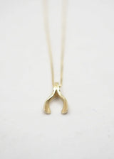 Wishbone Necklace in 10k Solid Gold