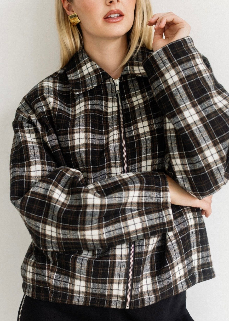 Plaid Bubble Jacket