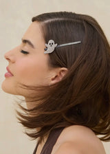 Extra Long Metal Rhinestone Bobby Pins 4pc Set - Ghost