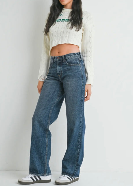 Classic Full Length Relaxed Straight Dark Denim