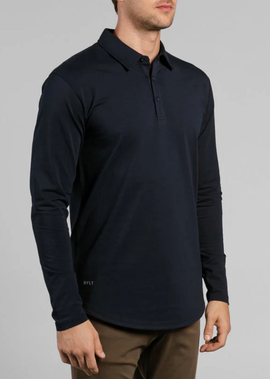 Drop-Cut Long Sleeve Lux Polo