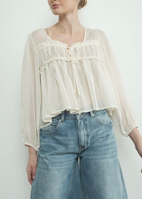 Bonnie Sheer Ruffle Blouse