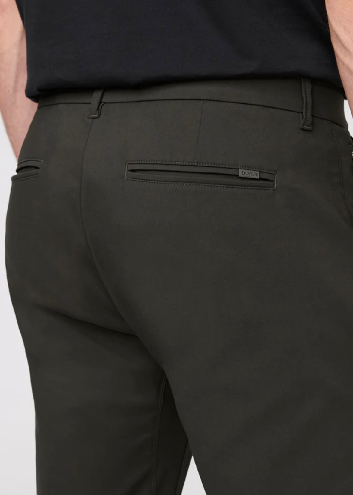 NuStretch Slim Straight Trouser in Evergreen