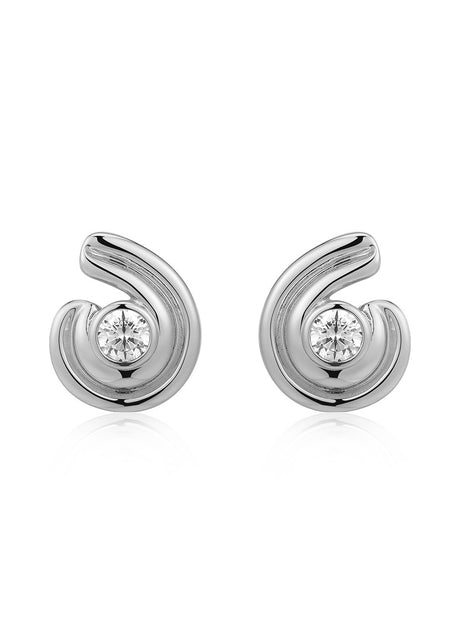 Wave Bezel Twist Studs