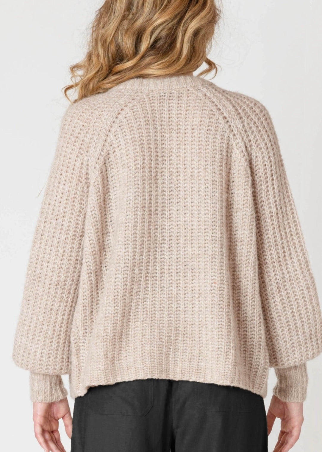 Crewneck Textured Cardigan