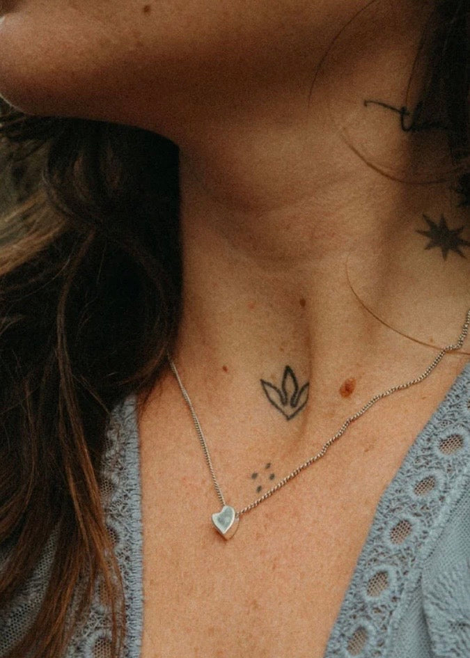 Heart Charm Necklace in Sterling Silver