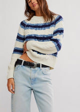 Frankie Cable Knit Stripe Pullover