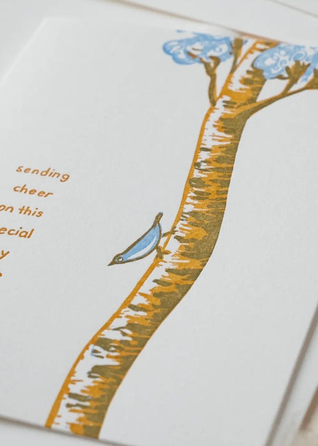 Bird Sending Cheer | Birthday Everyday | Letterpress Card