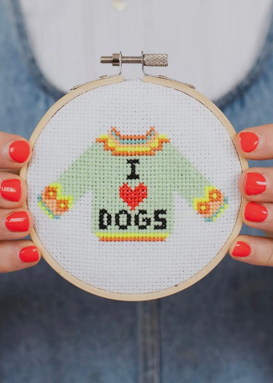 I Heart Dogs Cross Stitch Kit