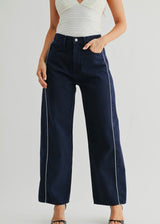 Twisted Seamed Barrel Jean